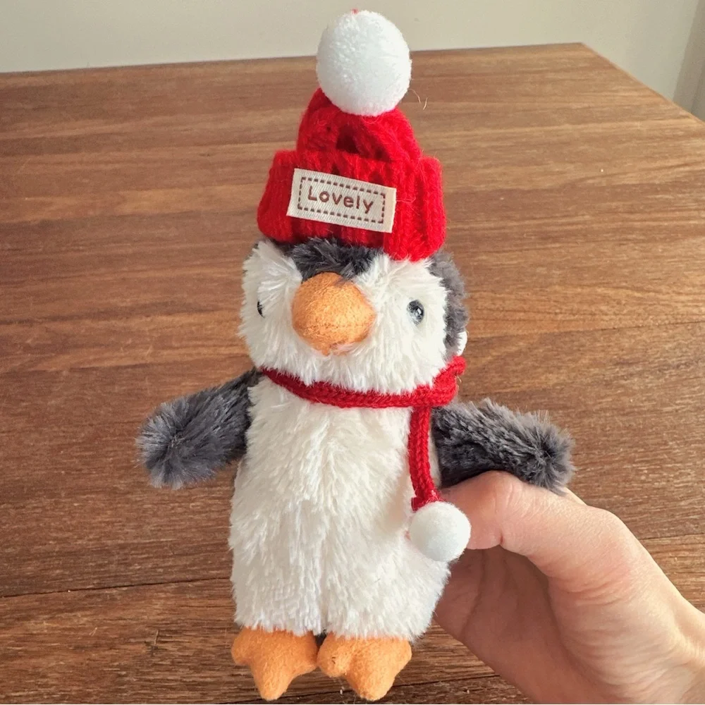 Penguin Plush Keychain Charm Red Hat Scarf Cute Kawaii Bag Charm New Gift